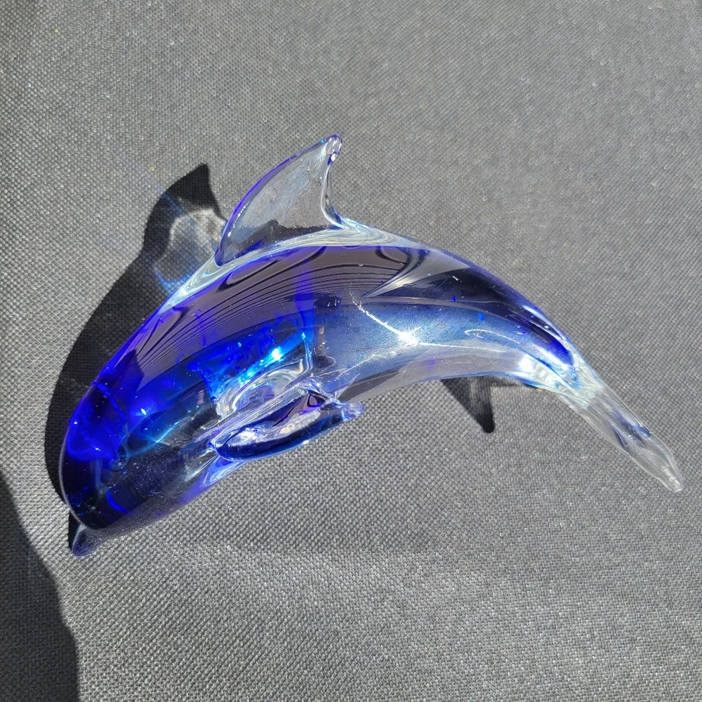 Art Glass Dolphin ~ Arcing Dolphin ~ Decor ~ Paperweight